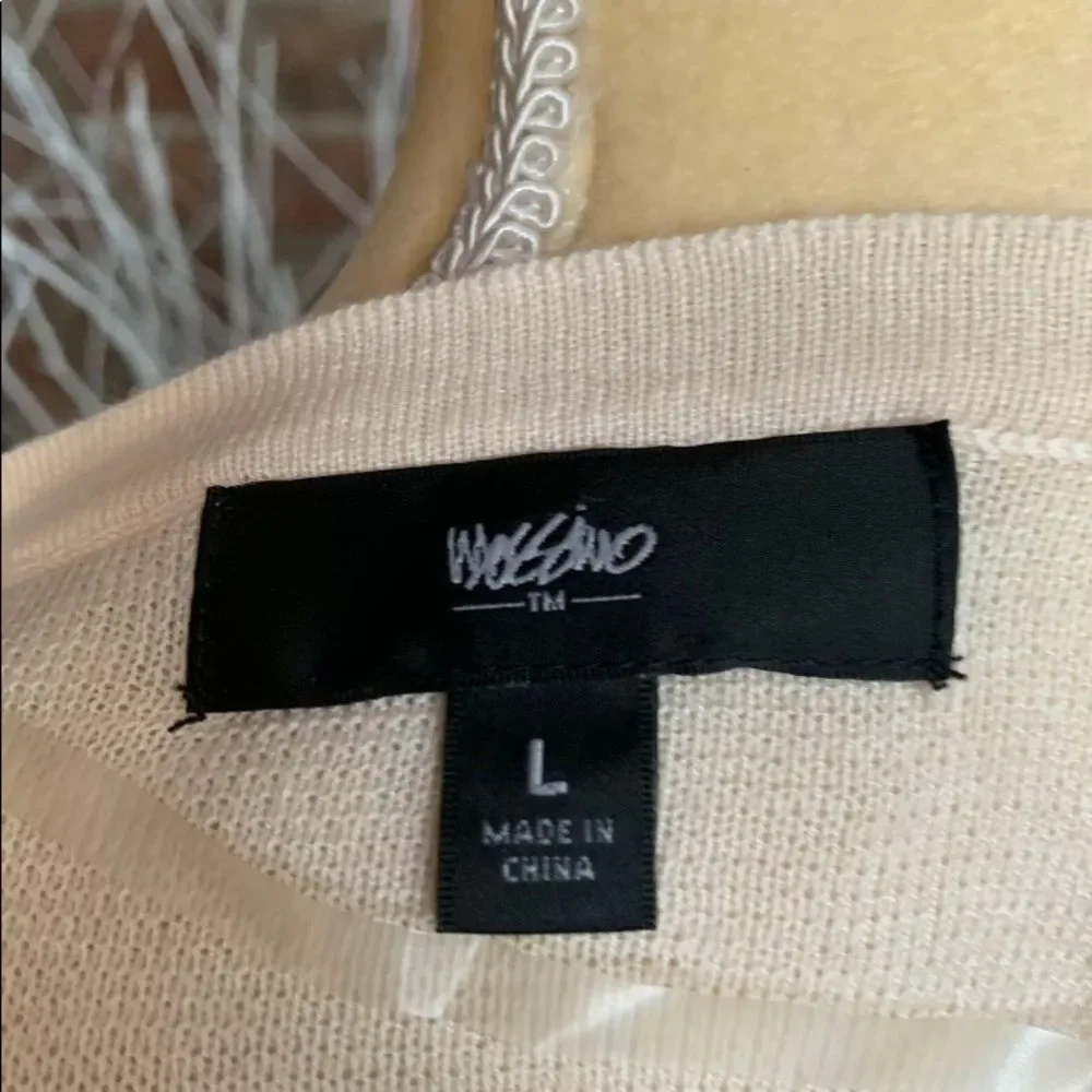 NWT Mossimo Knit Top Peach Sheer Stretch Light Size L Peach Color